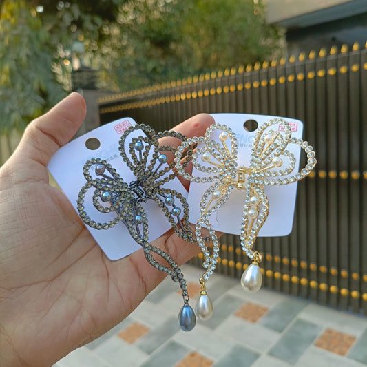 FENGY BOW STYLE RHINESTONE HAIR CLIP