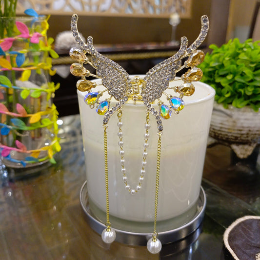 BUTTERFLY CRYSTAL STONE HAIR CLIP