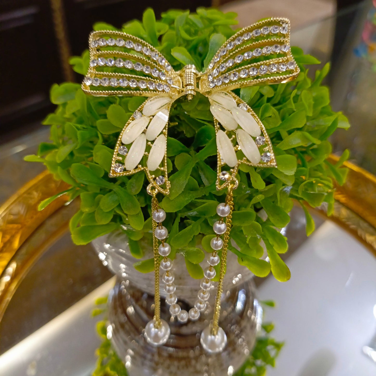 BOW STYLE MINI CRYSTAL HAIR CLIP