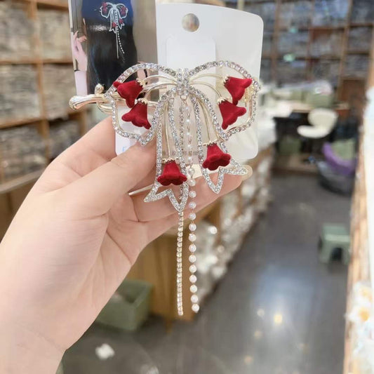FENGY RED ROSE BOW STYLE HAIR CLIP