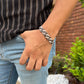 12MM CUBAN PRONG BRACLET BLACK & WHITE