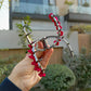 RED FLOWER LARGE RHINESTONE HAIR CLIP