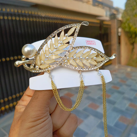 FENGY LEAF DESIGN BANANA HAIR CLIP
