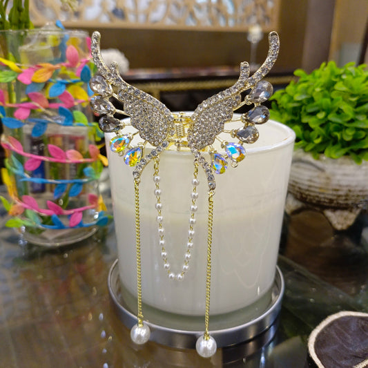 BUTTERFLY CRYSTAL STONE HAIR CLIP