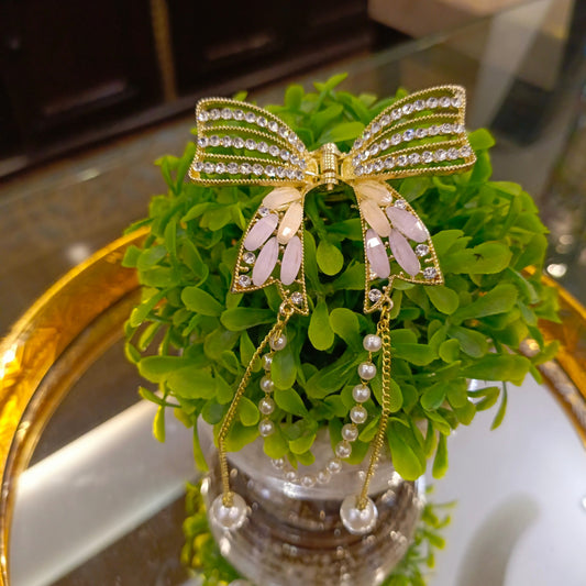 BOW STYLE MINI CRYSTAL HAIR CLIP