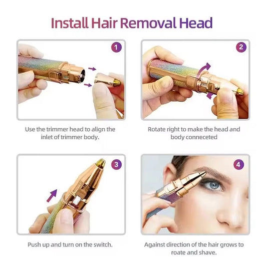 Flawless 2-in-1 Hair Remover – Rechargeable Facial Shaver & Eyebrow Trimmer