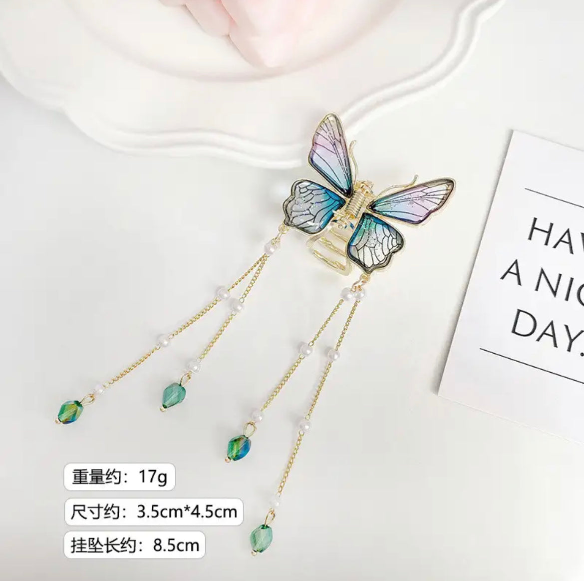 ZAYA BUTTERFLY CRYSTAL HAIR CLIP