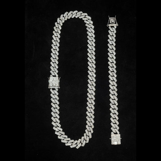 12MM CUBAN PRONG BRACLET